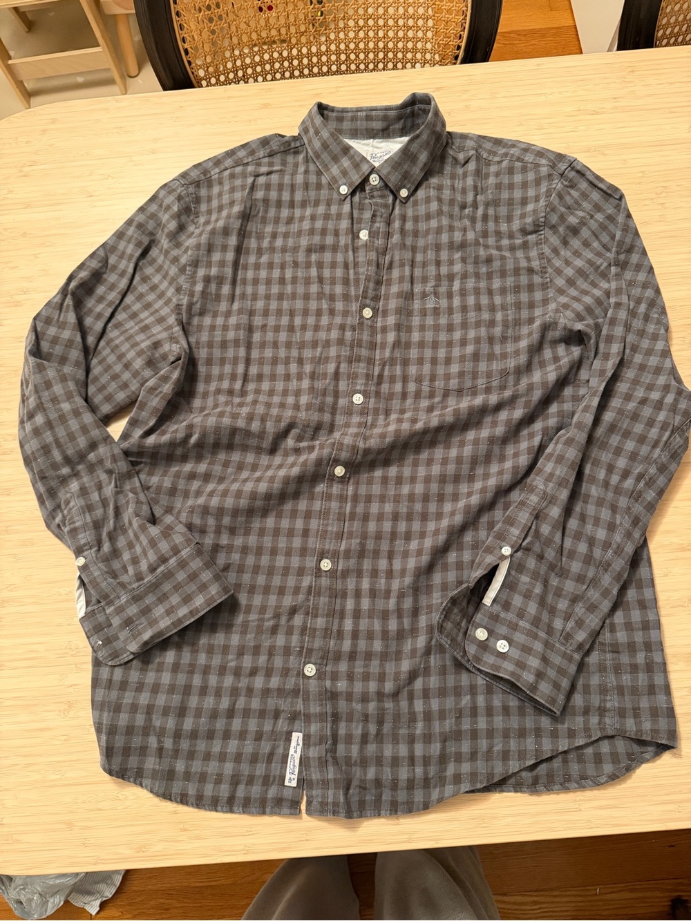 Original Penguin Men's Gray Check Button-Down Shirt